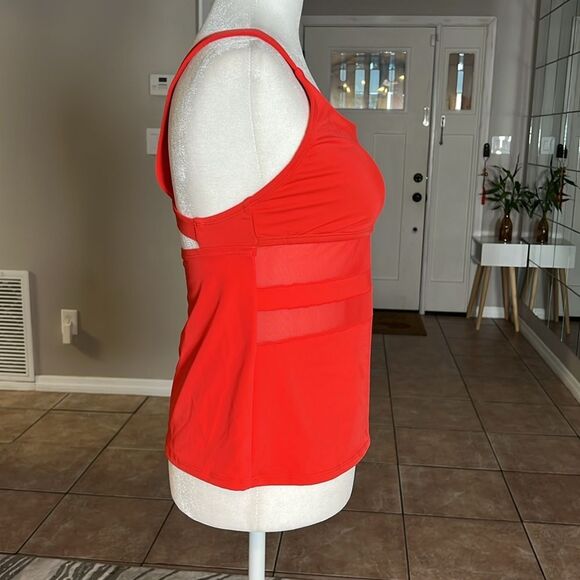 NIKE Mesh Solid Edge V-Back Women's 2-Piece Tankini Swim Set - Picture 4 of 13